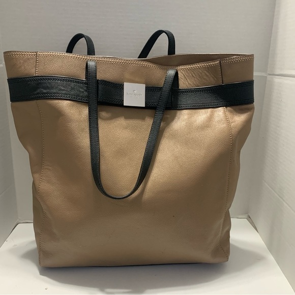 Kate Spade Dine/Black Leather Tote - Picture 1 of 16